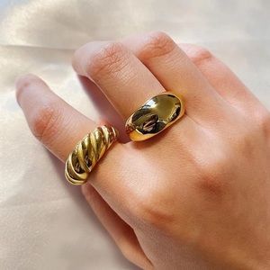 18K gold chunky dome ring